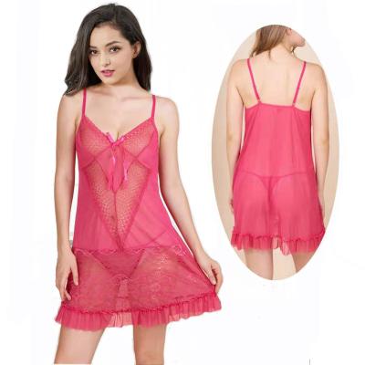 China stylish sexy dress Transparent Sexy Women Very Hot Lovely Lady Underwear Mesh Ribbon lace Lingerie sleepwear nightwear for sale