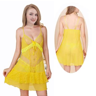 China Women stylish sexy dress Transparent Lovely Lady Underwear Mesh Ribbon lace Lingerie sleepwear nightwear for sale