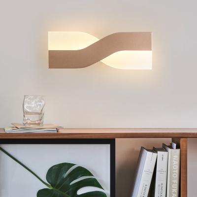 China Nordic Modern Postmodern Living Room Wall Lamp Simple Rectangular LED Bedroom Bedside Lamp Study Background Rotatable Wall Lamp for sale