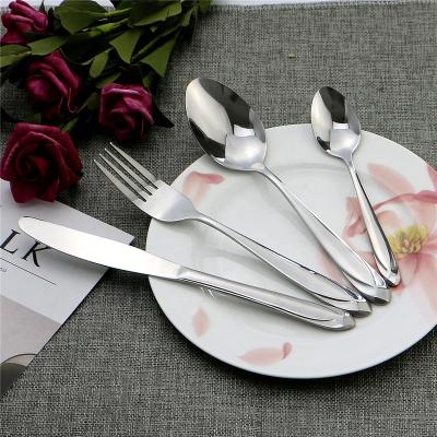 China Viable Diamond Design Mirror Polish Stainless Steel Cutlery Set 24pcs for sale