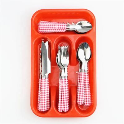 China Sustainable 24 PCS Cutlery Set Plastic With Plastic Tray for sale