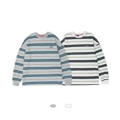 China Custom Casual Style Anti-pilling Stripe Long Sleeve O-Neck Pullover Sweatshirt for sale