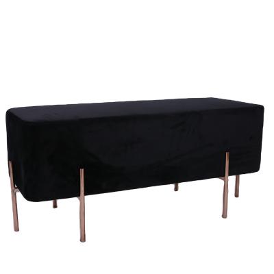 China Cloakroom Ottoman Waiting Bench (Height) Wholesale Adjustable Long Bedroom Bench With Luxury Gold Legs for sale