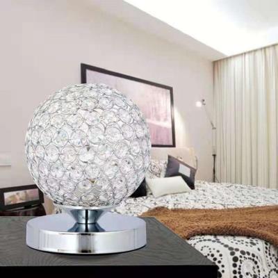 China Fashion simple modern crystal creative round lamp bedside bedroom table lamp living room bedroom desk lamp warm for sale