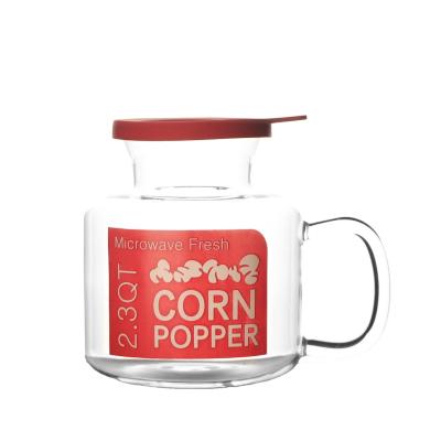 China Easy Operation High Borosilicate Glass Popcorn Popper With Silicone Lid For Microwave Oven Hot Air Popcorn Popper for sale