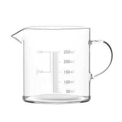 China 250ml Sustainable High Borosilicate Heat Resistant Glass Measuring Cup for sale