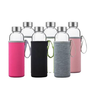 China Viable Custom Neoprene Glass Sleeve Bottle Sleeve Handmade Glass Water Bottle for sale