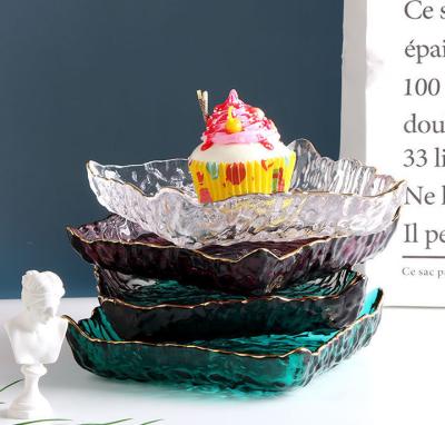 China Selling Viable Charger Glass Dishes Glass Fruit Dish Whole Glass Plates Transparent for sale