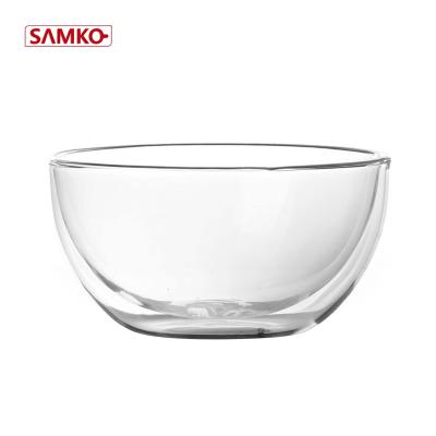 China Tall Glass Bowl Sustainable Glass Dessert Bowl Crystal Bowl Glass for sale