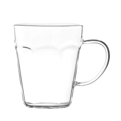 China Minimalist 300ml Glass Mug With Handle Glass Cup Drinking Double Wall Glass Mugs for sale