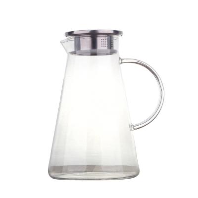 China Sustainable Glass Wine Jug 1700ml 10 Gallon Glass Jug Glass With Lid for sale