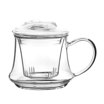 China 450ml Sustainable Glass Teapot Borosilicate Glass Handmade Mini Glass Teapot for sale