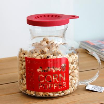 China Eco-friendly 2800ml Borosilicate Glass Square Microwave Popcorn Popper With Silicon Lid Hot Air Popcorn Popper for sale