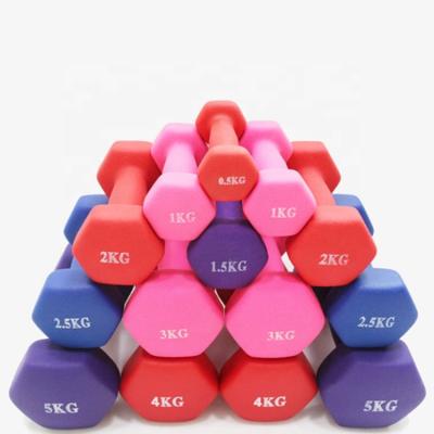 China Plastic Dip In Dumbbell Logo Custom Home Use Colorful Fitness Gym Equipment Neoprene Dumbbells For Women And Kids Small Dumbbell Weights for sale