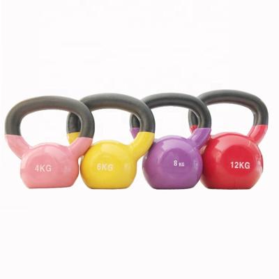 China 2021 Universal Hot Sale Gym Workout Fitness Equipment Vinyl Colorful Kettle Bell Painted Cast Iron Kettlebell for sale