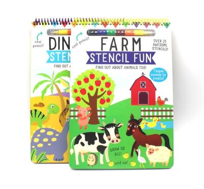 China Quality: Excellent high quality kids drawing stencil book with pen for sale