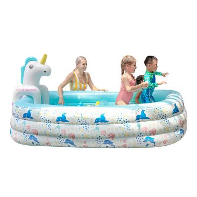 China PVC Modern Summer Doctor Dolphin Factory Water Playground Toy Family Kid Pool Inflatable Outdoor Portable Pool for sale