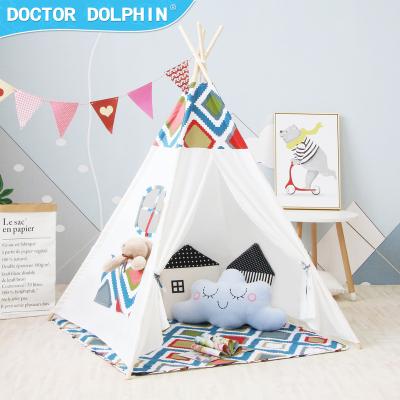 China Diagonal Tethering Type Doctor Dolphin Wood Beach Large Indian Red Military Kid Ply Canvas Home Tent For Child for sale