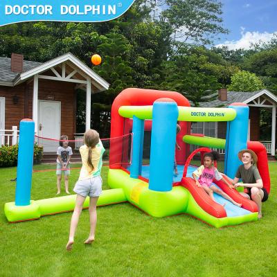 China Multifunctional Ball Pool Doctor Dolphin Cartoon Children's Castle Bounce House Inflatable Jumping Air Castle for sale