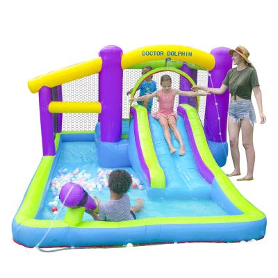 China Fashionable Doctor Dolphin Commercial Kids Giant Inflatable Castle Inflatable Slide Inflatable Water Slide for sale