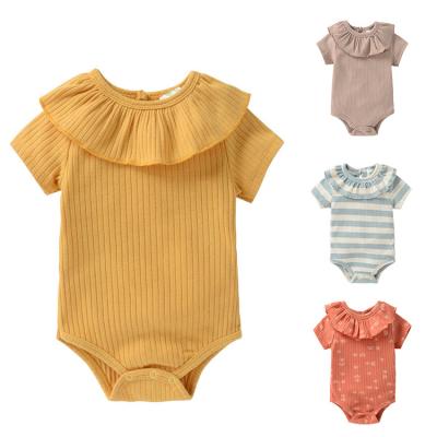 China 2023 Factory Quantity High Low Price Low Price 100% Cotton Newborn Infant Girl Kids Clothes Knitted Rompers Baby Newborn Jumpsuit for sale