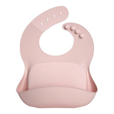 China Hot Sale BPA Free Silicone Baby Washable Waterproof Bib With Food Catcher Baby Silicone Bibs Wholesale Feeding Supplies for sale