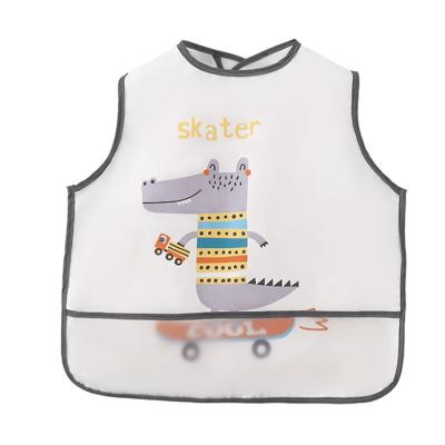 China 2023 Pocket Washable Waterproof Sleeveless Soft Baby Feeding Baby Bib Set Reverse Dressing Kids Bib for sale