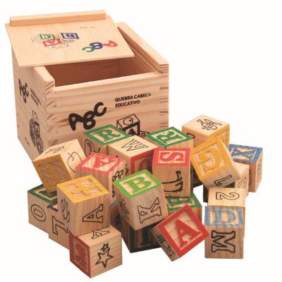 China Educational Toy Children's Wooden Alphabet Stacking Building Blocks for sale