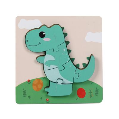 China Educational Wooden Toy New Arrival Montessori 3D Puzzle Baby Toys Toys Cartoon Intelligence Puzzles Educational Toys For Children Wooden Toys for sale