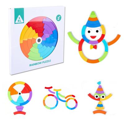 China Toy Montessori Rainbow Wooden Puzzles Children Educational Building Blocks Toys for sale