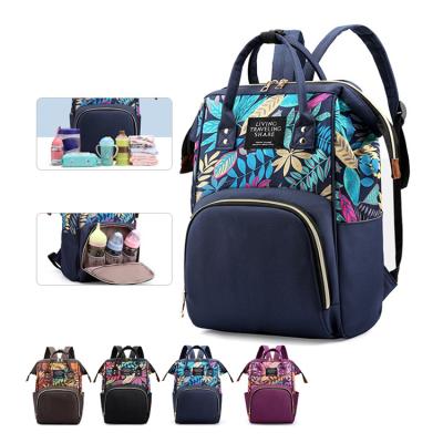 China 2023 New Design Printing Anti-theft Mummy Bag Multifunctional Outdoor Insulated Diaper Backpack Diaper Bag Baby Diaper Backpack Double Shoulder for sale