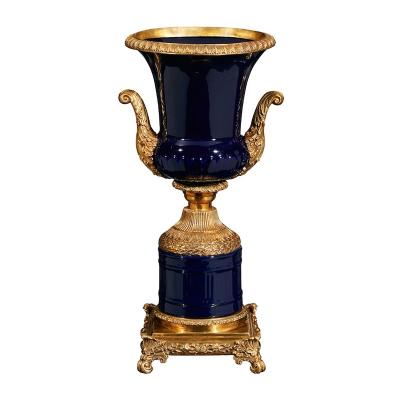 China Luxury New Design Ceramic Vase Art Deco Wave Pattern Black Gold Plating Decor Vases For Entryway Ornaments for sale