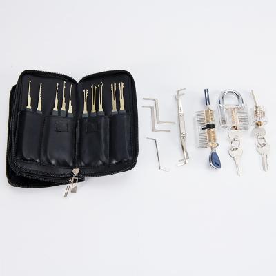 China Single Operation 24 Pcs Unlocking Kit Set At Open Door With Transparent Lock Portable Professional Lockpicking Tools Locksmith Supplies for sale