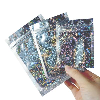 China Security Hologram Mylar Bag Dry Food Packaging Stand Up Metallic Foil Pouch Bag Zipper Bags for sale