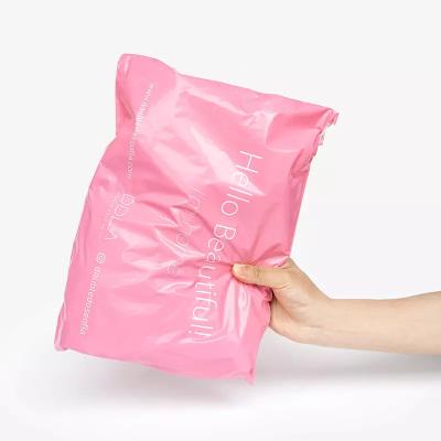 China Matte Luxury Polymailer 10*13 Disposable Apparel Packaging Poly Mailer Plastic Bag Cute Pink for sale