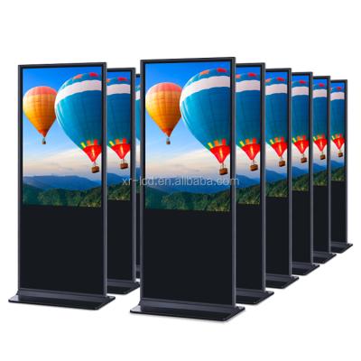 China Sentive 55 Inch Indoor Single Touch Floor Stand Advertise LCD Display Kiosk Digital Signage Advertising Screen Price Display for sale