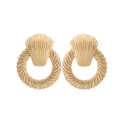 China Vintage TRENDY Fashion Large Circle Drop Earrings For Women Alloy 2021 Trendy Minimalist Bohemian Wholesale Designer Inspired Ear Clip for sale