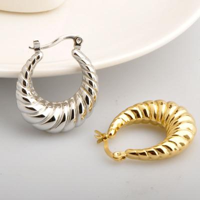 China Ring Earring TONGLING Ear Piercing Stud Earrings Stud Income Jewelry Women Stainless Steel Thick Circle Earrings for sale