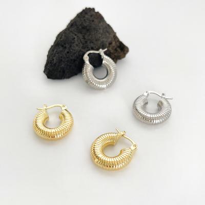 China Ring Earring TONGLING Ear Piercing Stud Earrings Stud Income Jewelry Women Stainless Steel Thick Circle Earrings for sale