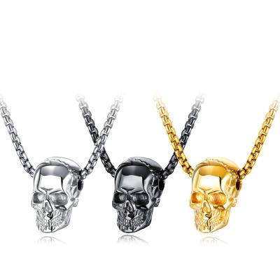 China Fashionable TONGLING 2022Titanium Steel Human Skeleton Pendant Men's Popular Necklace Custom Waterproof Necklace for sale