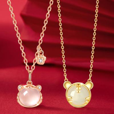 China FASHIONABLE Zodiac Necklace 925 Sterling Silver TONGLING Tiger Women's Wholesale Luxury Pendant Necklaces for sale