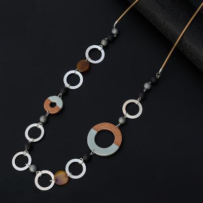 China Tongling TRENDY Necklace Beaded Women Fashion Rope Chain Necklace Alloy Winter Italian Big Set 2021 Necklaces for sale