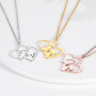 China 2021 Luxury TONGLING Women's Necklaces Mother's Day Necklace Women Heart FASHIONABLE Picture Magnet Necklaces for sale