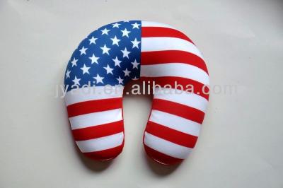 China Anti-Apnea USA Flag Printed Spandex Beads Travel Pillow, U Neck Pillow, U Neck Cushion, Microbeads Rest, Beads Cushion, EPS Pillow Cushion for sale