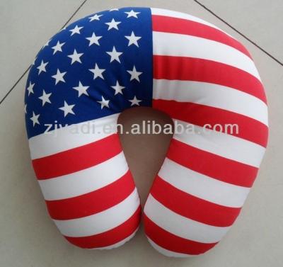 China Anti-Apnea USA Flag Printed Spandex Beads Travel Pillow, U Neck Pillow, U Neck Cushion, Microbeads Rest, Beads Cushion, EPS Pillow Cushion for sale