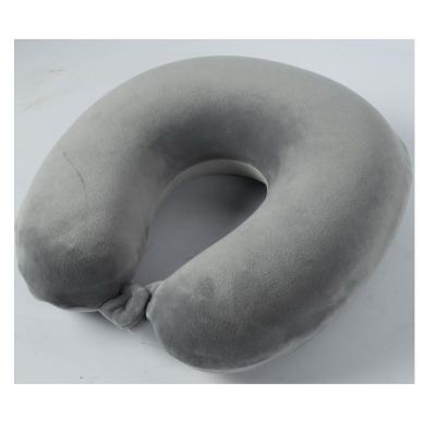 China Micro Memory Plush Blanket Memory Foam U Neck Pillow, Memory Foam Travel Pillow With Button Closure for sale