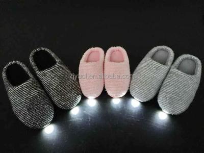 China The Other New Striped Plush LED Luminous Slipper, LED Night Light Slipper for sale