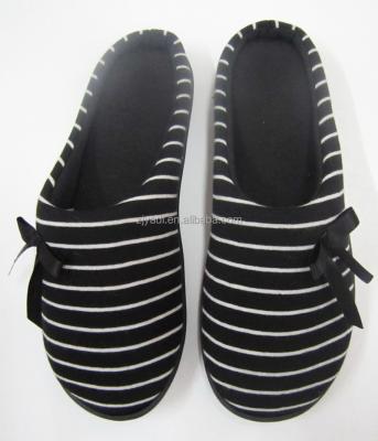 China The Other Lady Printed Black Striped Slipper, Dot Printed Women Memory Foam Tank Top Memory Foam Slipper for sale