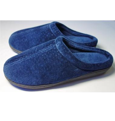 China CUSHIONING Quality 85D Jacquard Cotton Velvet Memory Foam Slipper-Navy Luxury Color for sale