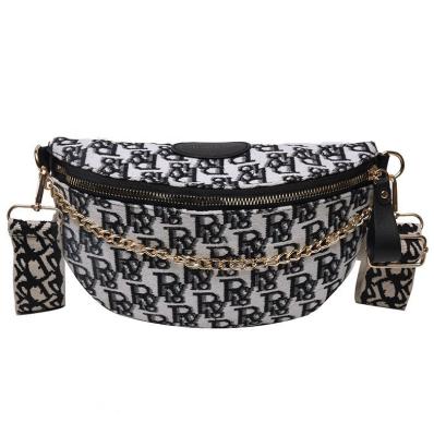 China 1:1GG5A Fashion chest bag fashion trend embroidery waist bag temperament leather shoulder bag for sale